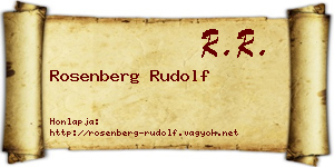 Rosenberg Rudolf névjegykártya